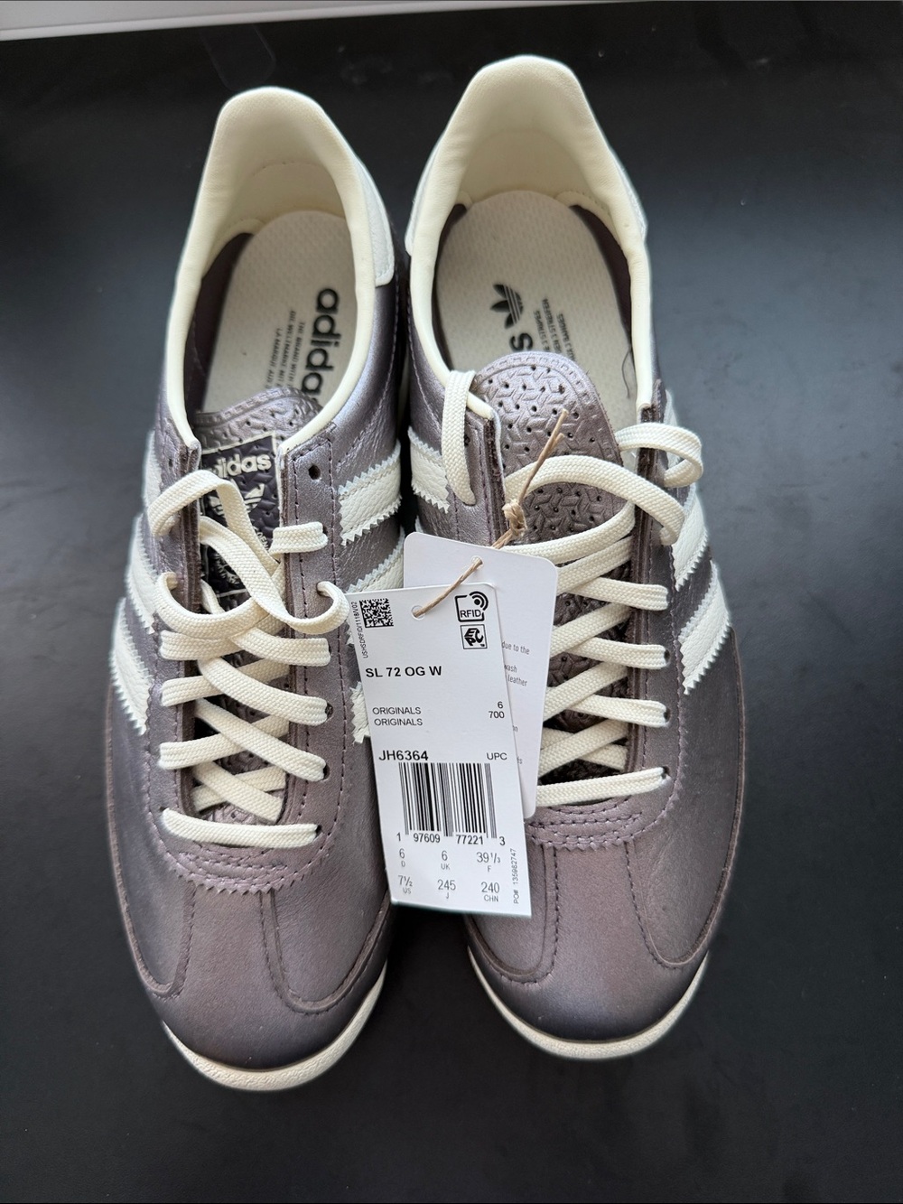 adidas Men’s SL 72 OG Sneakers in Metallic Gray and Cream